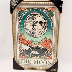 Sapna Shah The Moon Framed Wall Art Gold Beaded Frame Art Nouveau Celestial